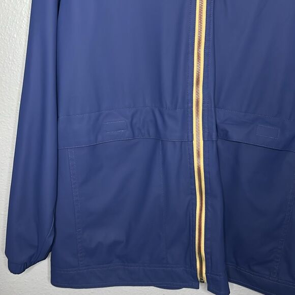Weatherproof Navy Blue Hooded Kangaroo Pouch Pockets Rain Jacket Size Large - Picture 6 of 10